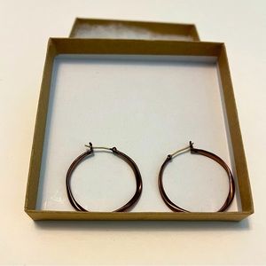 Fossil Hoop Earrings- metallic, bronze